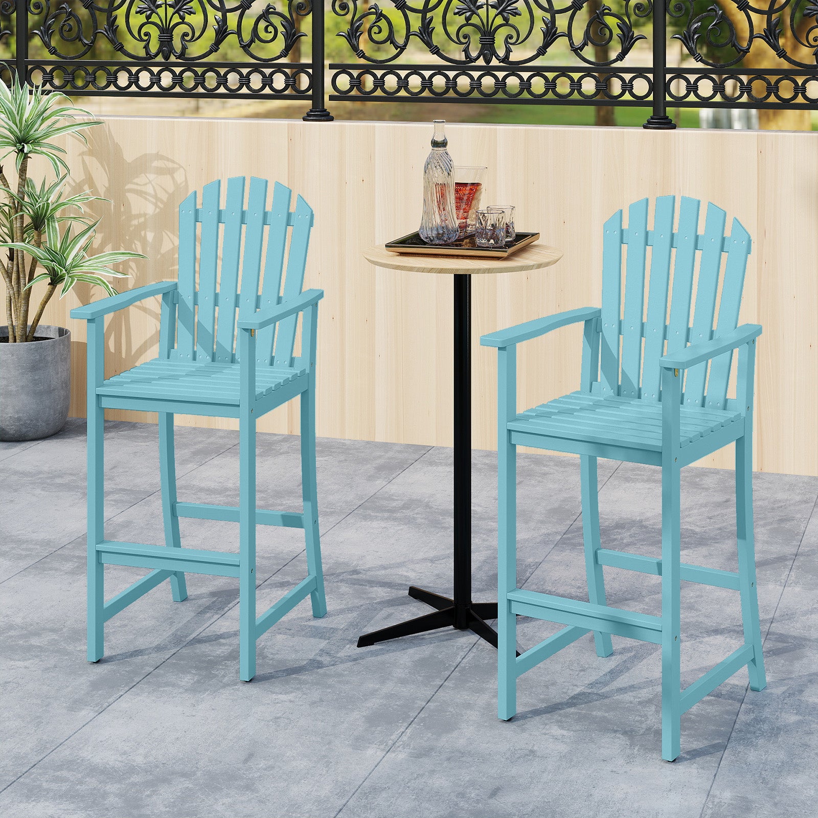 Tall Adirondack Chair With Armrests And Footrest, Turquoise Adirondack Chairs at Gallery Canada