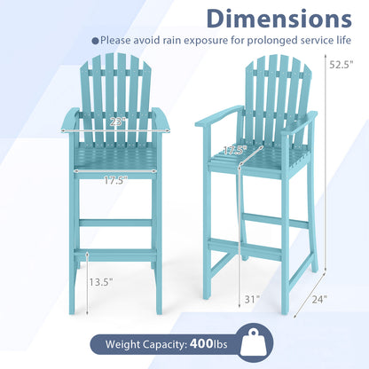 Tall Adirondack Chair With Armrests And Footrest, Turquoise Adirondack Chairs at Gallery Canada