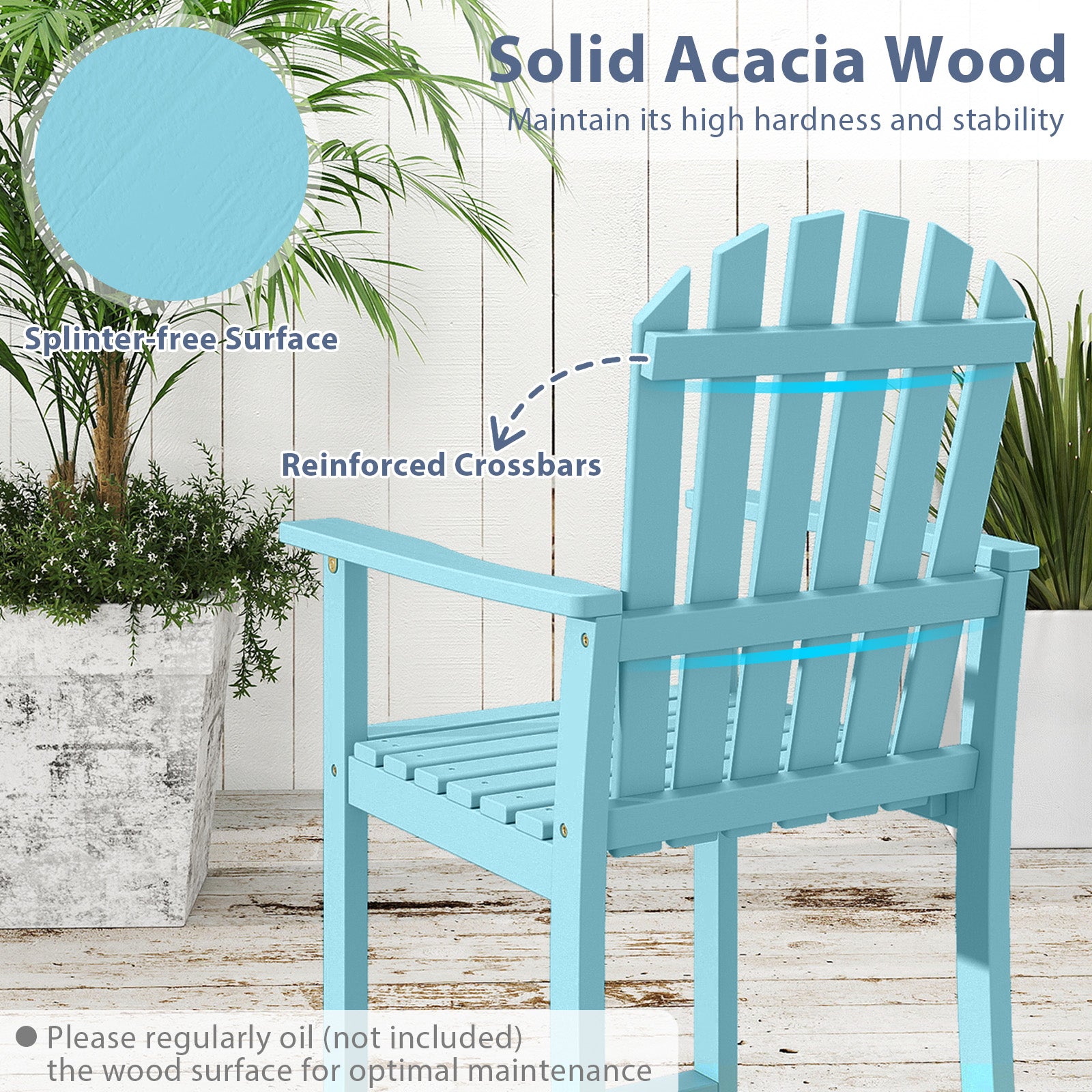 Tall Adirondack Chair With Armrests And Footrest, Turquoise Adirondack Chairs at Gallery Canada
