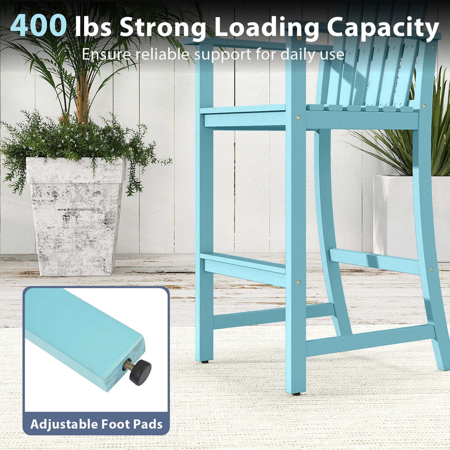 Tall Adirondack Chair With Armrests And Footrest, Turquoise Adirondack Chairs at Gallery Canada