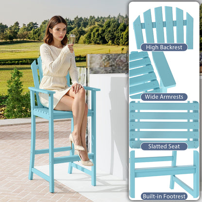 Tall Adirondack Chair With Armrests And Footrest, Turquoise Adirondack Chairs at Gallery Canada