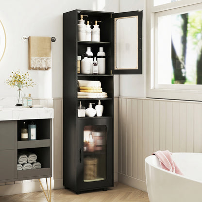 Tall Bathroom Storage Cabinet 67 In, Black Floor Cabinets at Gallery Canada