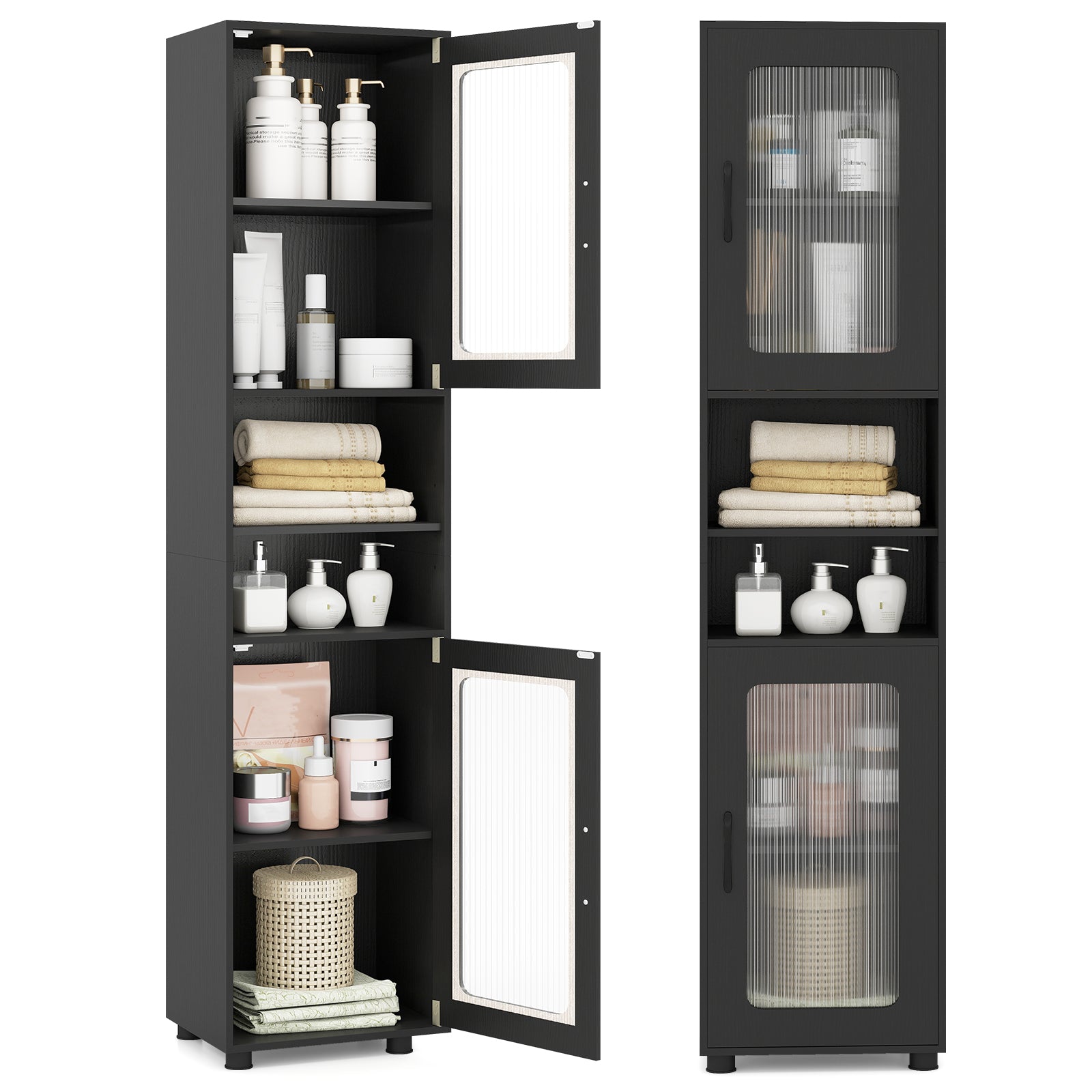 Tall Bathroom Storage Cabinet 67 In, Black Floor Cabinets at Gallery Canada