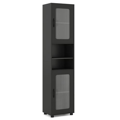 Tall Bathroom Storage Cabinet 67 In, Black