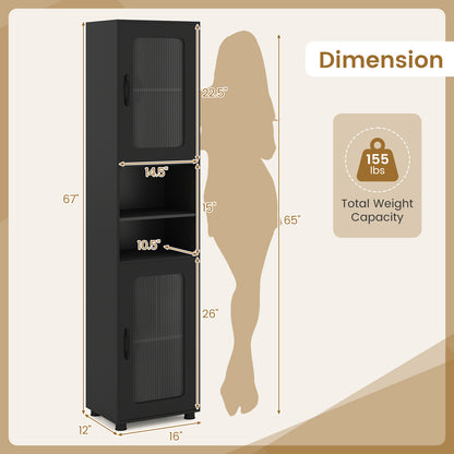 Tall Bathroom Storage Cabinet 67 In, Black Floor Cabinets at Gallery Canada