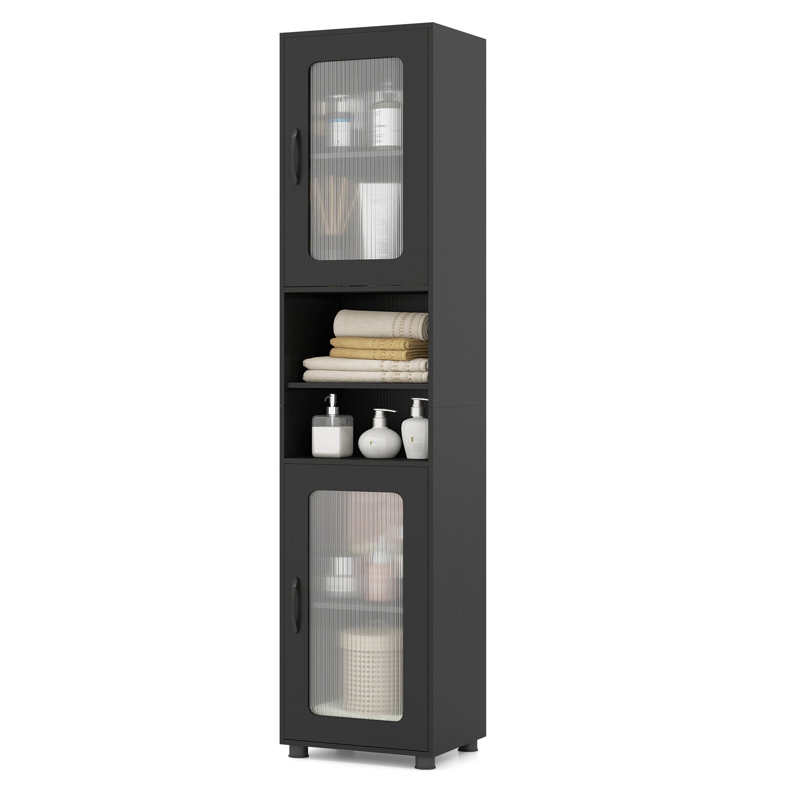 Tall Bathroom Storage Cabinet 67 In, Black Floor Cabinets at Gallery Canada