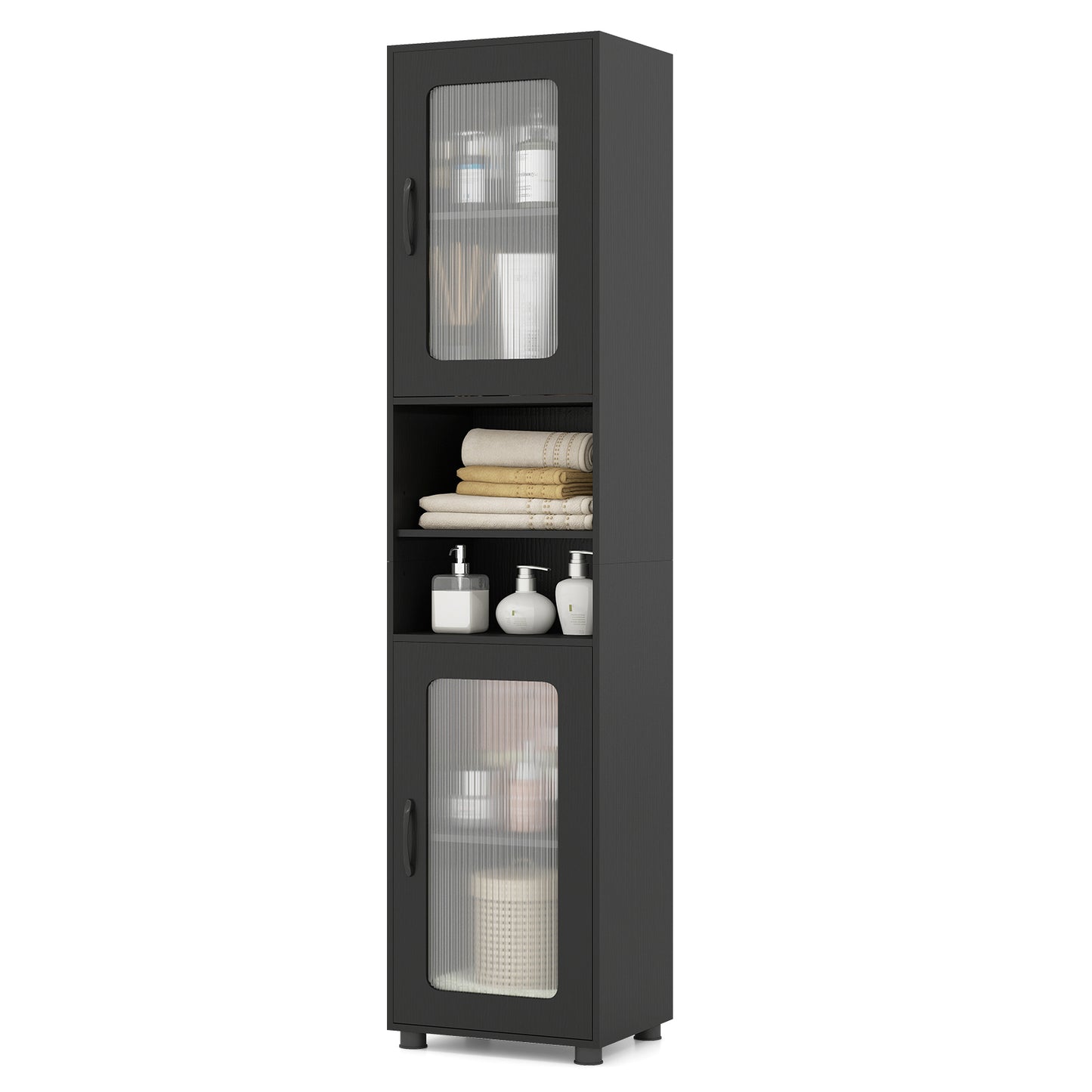 Tall Bathroom Storage Cabinet 67 In, Black Floor Cabinets at Gallery Canada