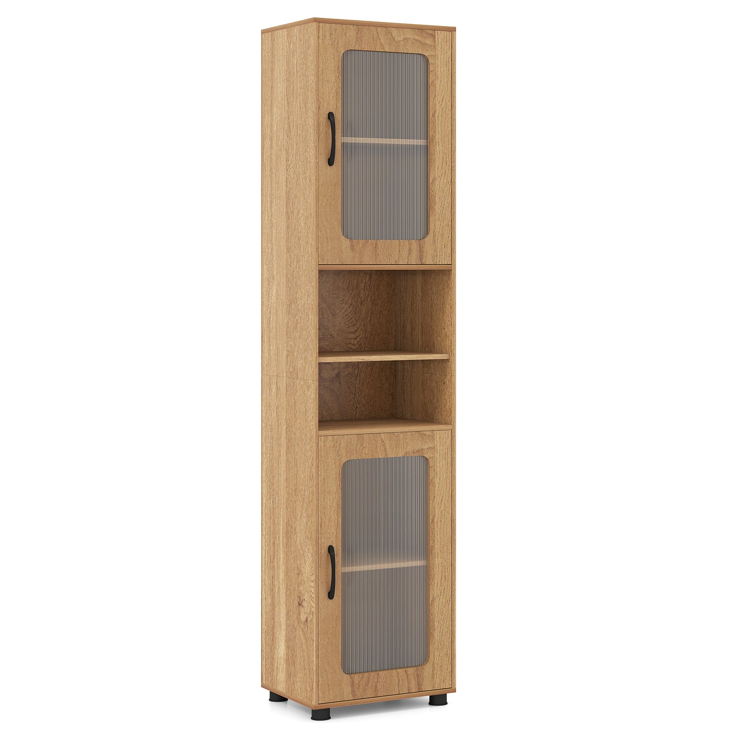Tall Bathroom Storage Cabinet 67 In, Freestanding Organizer, Natural Floor Cabinets at Gallery Canada