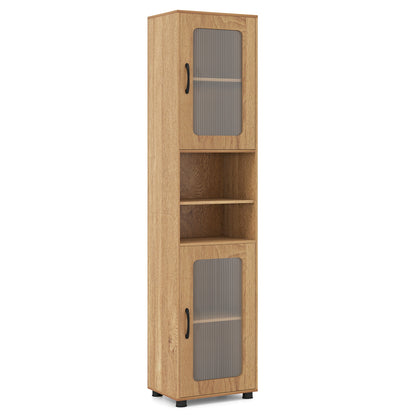 Tall Bathroom Storage Cabinet 67 In, Freestanding Organizer, Natural Floor Cabinets at Gallery Canada