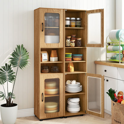 Tall Bathroom Storage Cabinet 67 In, Freestanding Organizer, Natural Floor Cabinets at Gallery Canada