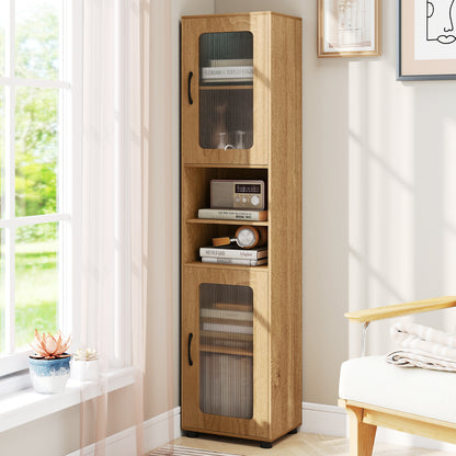 Tall Bathroom Storage Cabinet 67 In, Freestanding Organizer, Natural Floor Cabinets at Gallery Canada