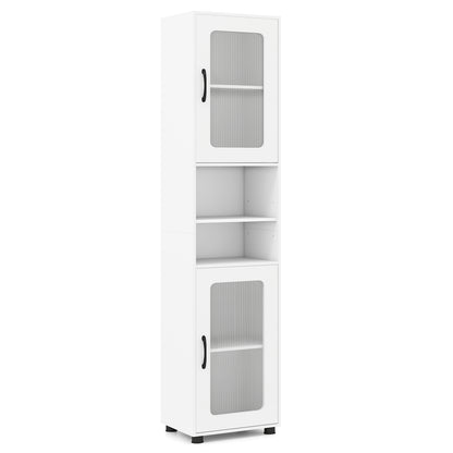 Tall Bathroom Storage Cabinet, 67 Inches, White Floor Cabinets White at Gallery Canada