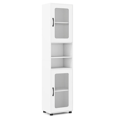 Tall Bathroom Storage Cabinet, 67 Inches, White