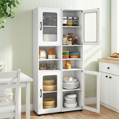 Tall Bathroom Storage Cabinet, 67 Inches, White Floor Cabinets at Gallery Canada