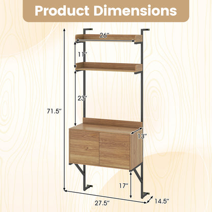 Tall Ladder Shelf With Storage Cabinet, Natural Bookcases at Gallery Canada
