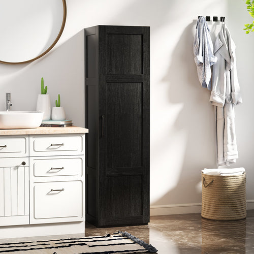 Tall Storage Cabinet with 4 Storage Shelves for Bathroom Living Room, Black