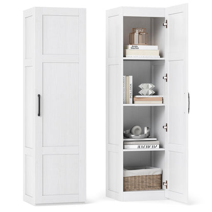 Tall Storage Cabinet with 4 Storage Shelves for Bathroom Living Room, White Floor Cabinets at Gallery Canada