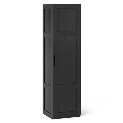 Tall Storage Cabinet, 4 Shelves, Bathroom Living Room, Black Floor Cabinets Black at Gallery Canada