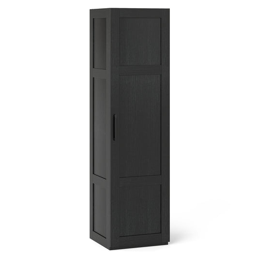 Tall Storage Cabinet, 4 Shelves, Bathroom Living Room, Black Floor Cabinets Black at Gallery Canada