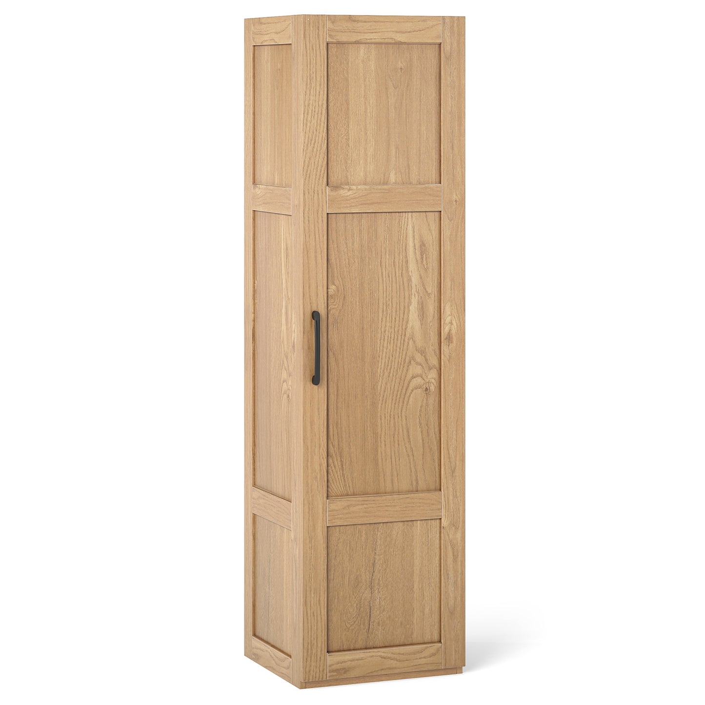 Tall Storage Cabinet, 4 Shelves, Natural