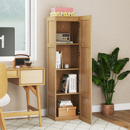 Tall Storage Cabinet with 4 Storage Shelves for Bathroom Living Room, Natural Floor Cabinets at Gallery Canada