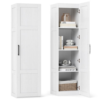 Tall Storage Cabinet, 4 Shelves, White Floor Cabinets at Gallery Canada
