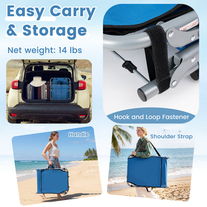 Portable Tanning Chair With Face Arm Holes, Blue Outdoor Chaise Lounges at Gallery Canada