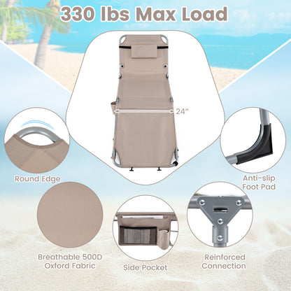 Portable Tanning Chair With Face Arm Holes, Beige Outdoor Chaise Lounges at Gallery Canada