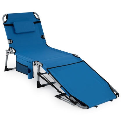 Portable Tanning Chair With Face Arm Holes, Blue Outdoor Chaise Lounges at Gallery Canada