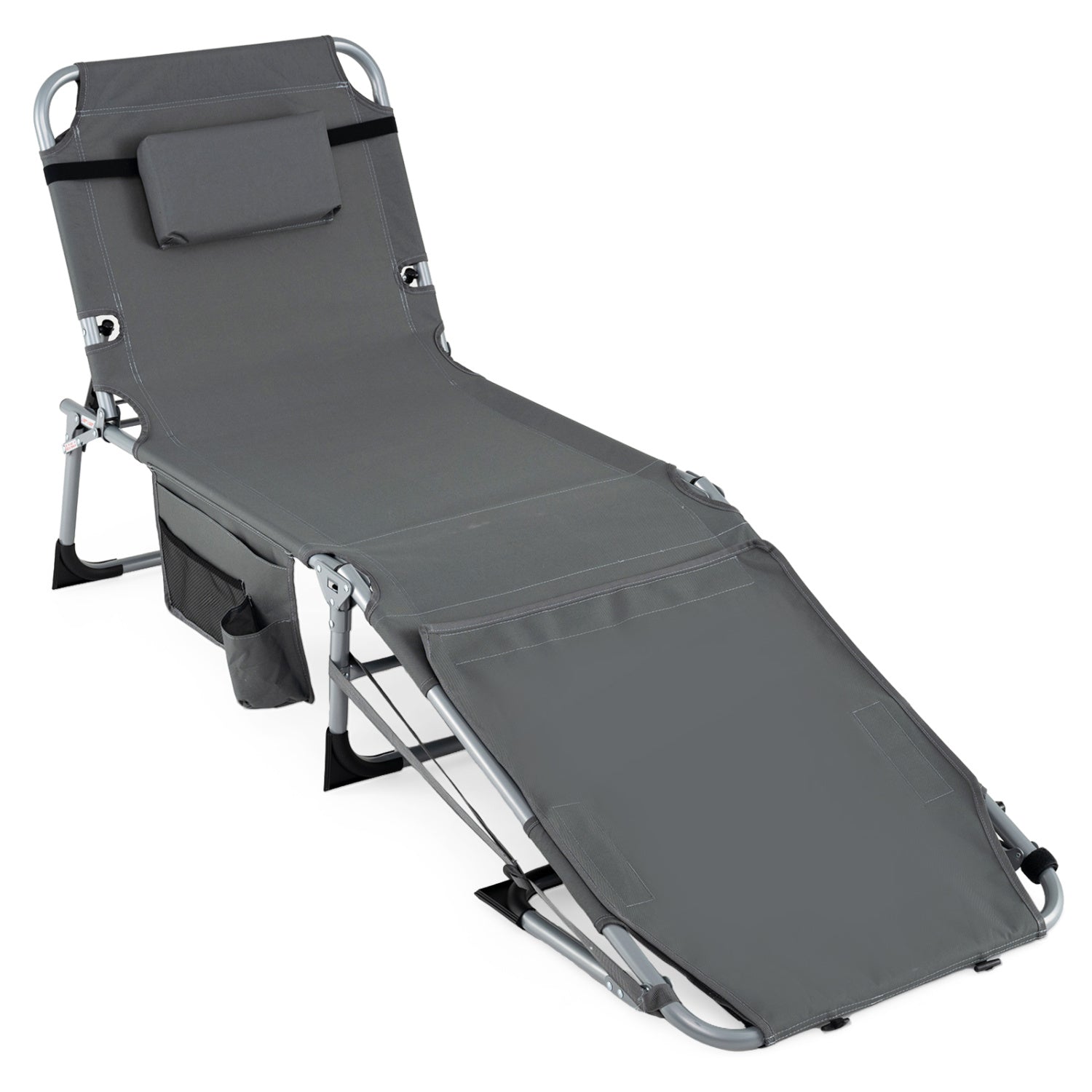 Portable Tanning Chair With Face Arm Holes, Gray Outdoor Chaise Lounges at Gallery Canada