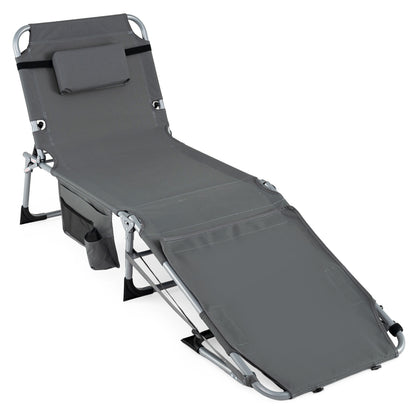 Portable Tanning Chair With Face Arm Holes, Gray Outdoor Chaise Lounges at Gallery Canada
