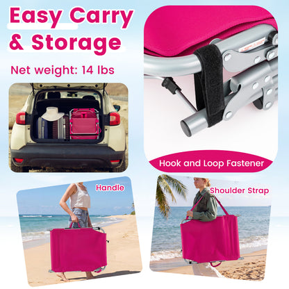 Portable Tanning Chair With Face Arm Holes, Pink Outdoor Chaise Lounges at Gallery Canada