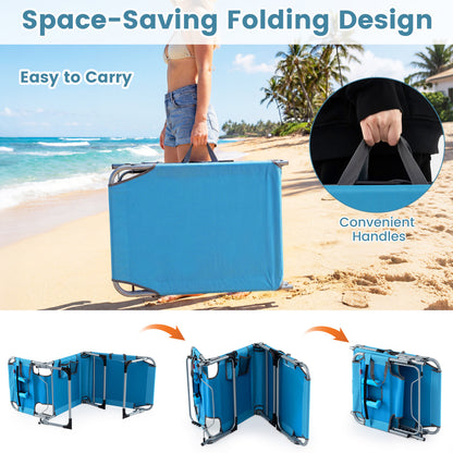 Folding Tanning Chair With Face Arm Holes, Navy Outdoor Chaise Lounges at Gallery Canada