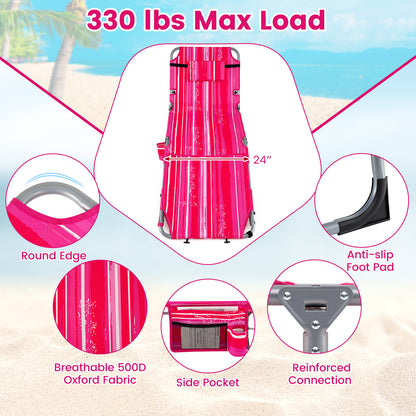 Portable Tanning Chair With Face Arm Holes Strip, Pink Beach & Lawn Chairs at Gallery Canada