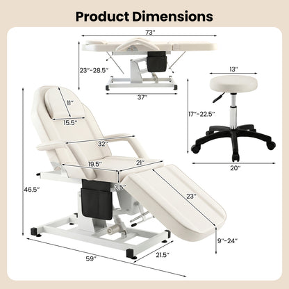 Tattoo Chair With Hydraulic Stool, White Spa & Salon at Gallery Canada