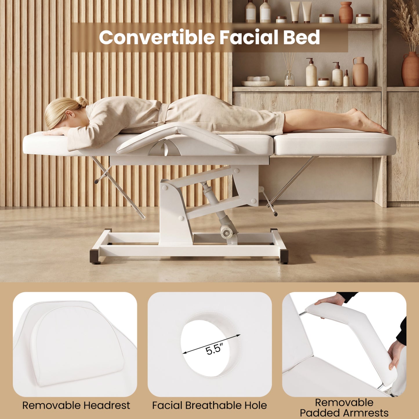 Tattoo Chair With Hydraulic Stool, White Spa & Salon at Gallery Canada