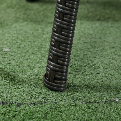 Outdoor PE Rattan Coffee Table with Storage, Glass Top, Black Patio Dinning Tables at Gallery Canada