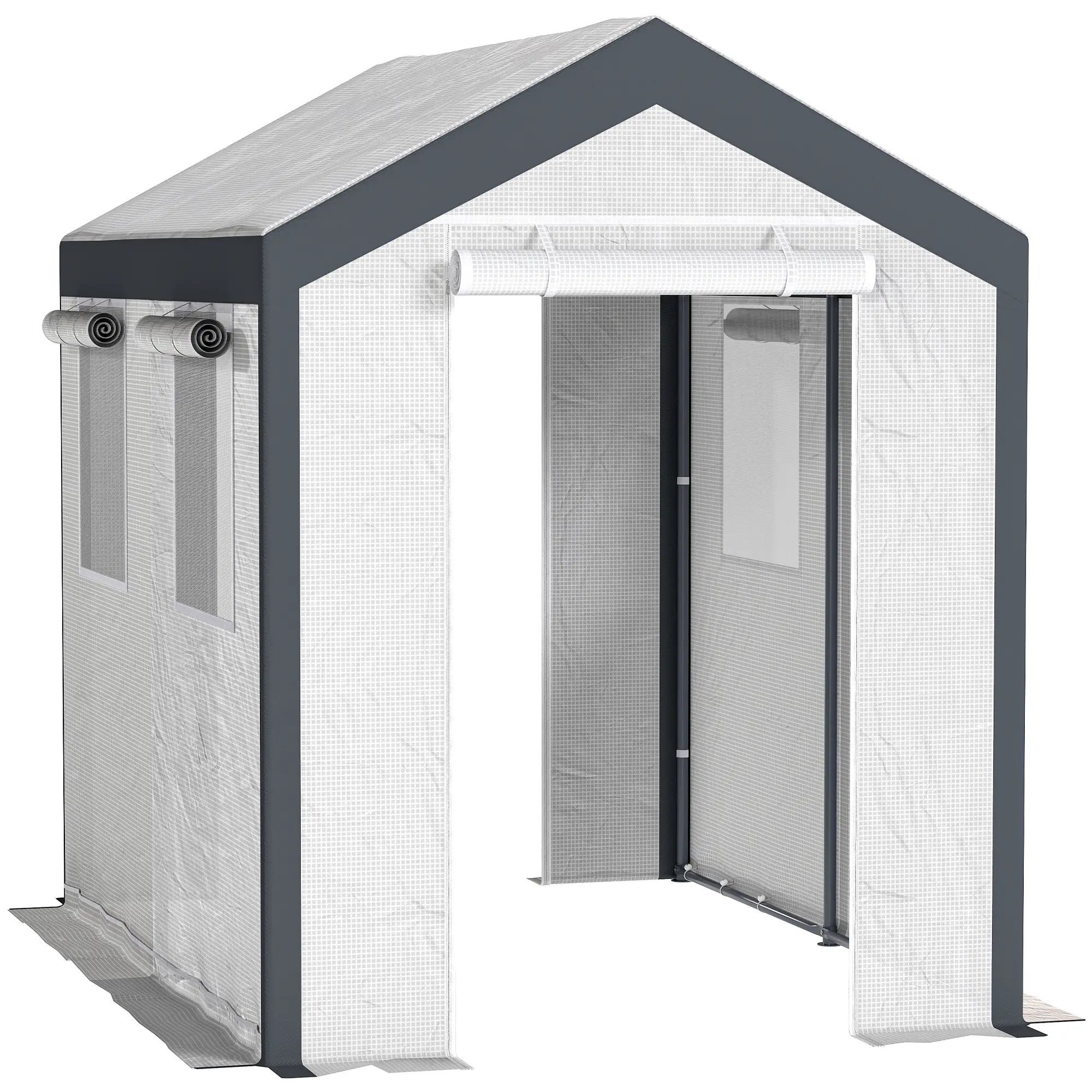 8' x 6' x 7.5' Walk-in Greenhouse, Outdoor Plant Growth Tent, White Walk In Greenhouses White, Grey at Gallery Canada