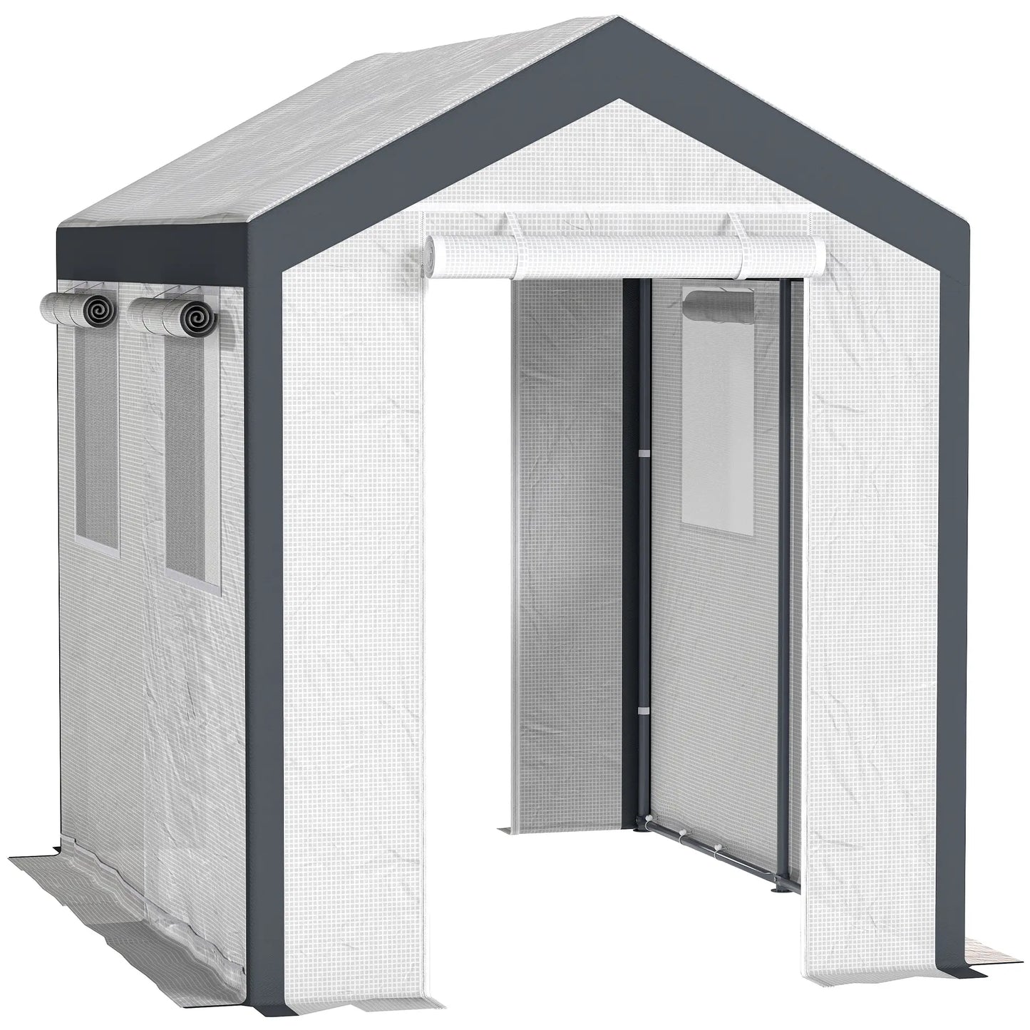 8' x 6' x 7.5' Walk-in Greenhouse, Outdoor Plant Growth Tent, White Walk In Greenhouses White, Grey at Gallery Canada