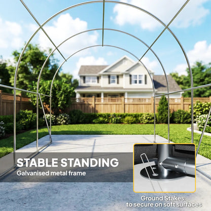 10' x 15' Heavy Duty Carport, Portable Garage Canopy, Dark Grey Car Shelters at Gallery Canada