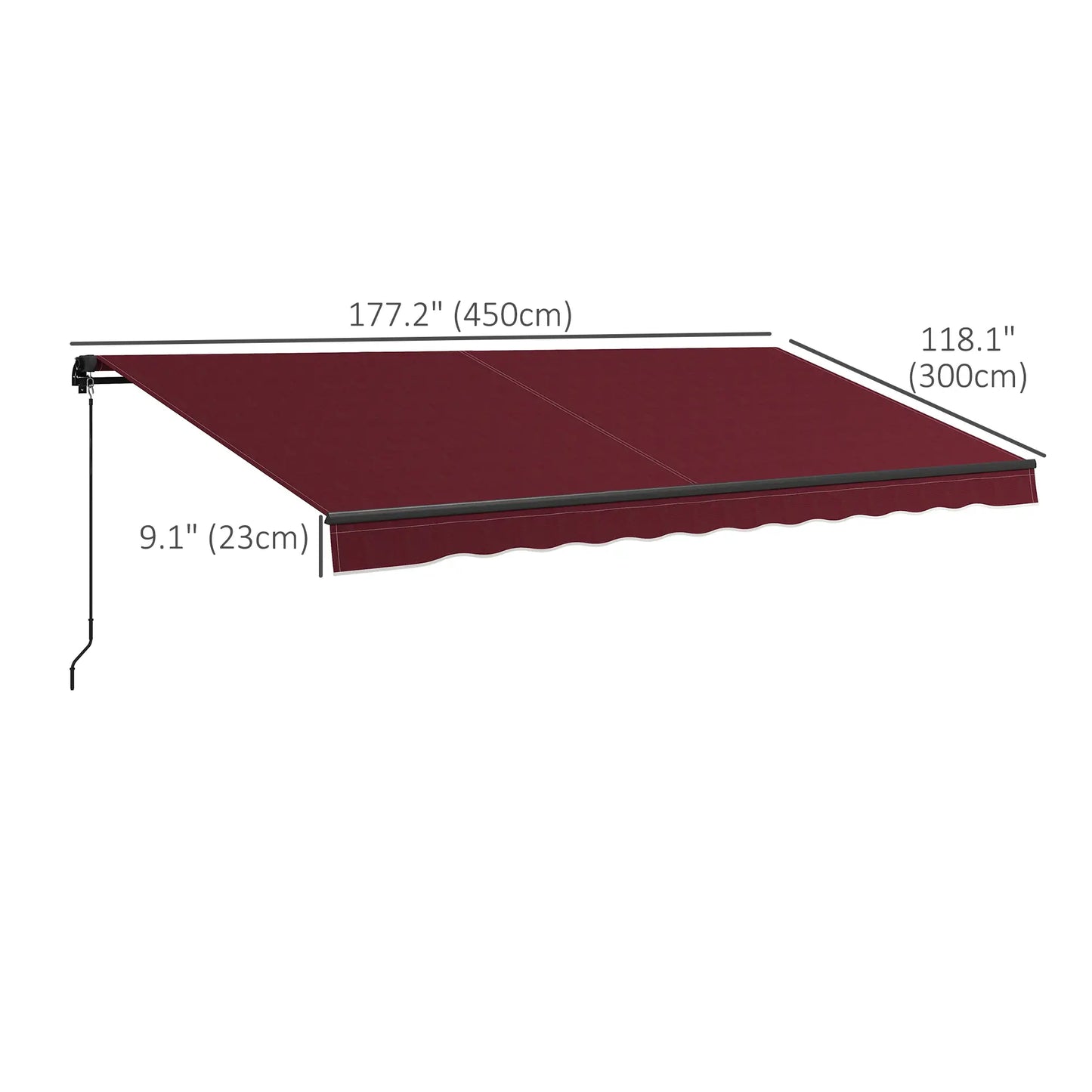 15' x 10' Retractable Awning, UV Resistant Sunshade, Wine Red Window Awnings at Gallery Canada