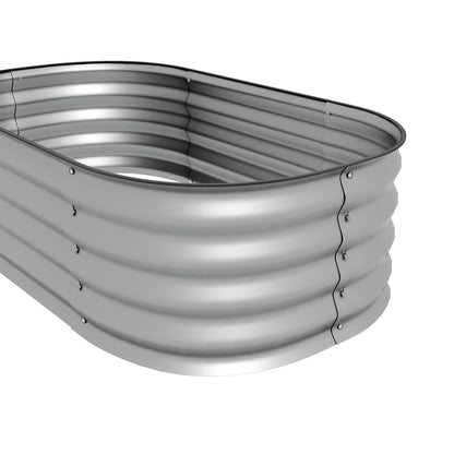 3.4 x 2 x 1ft Galvanized Raised Garden Bed Kit, Metal Planter Box with Safety Edging, Silver at Gallery Canada