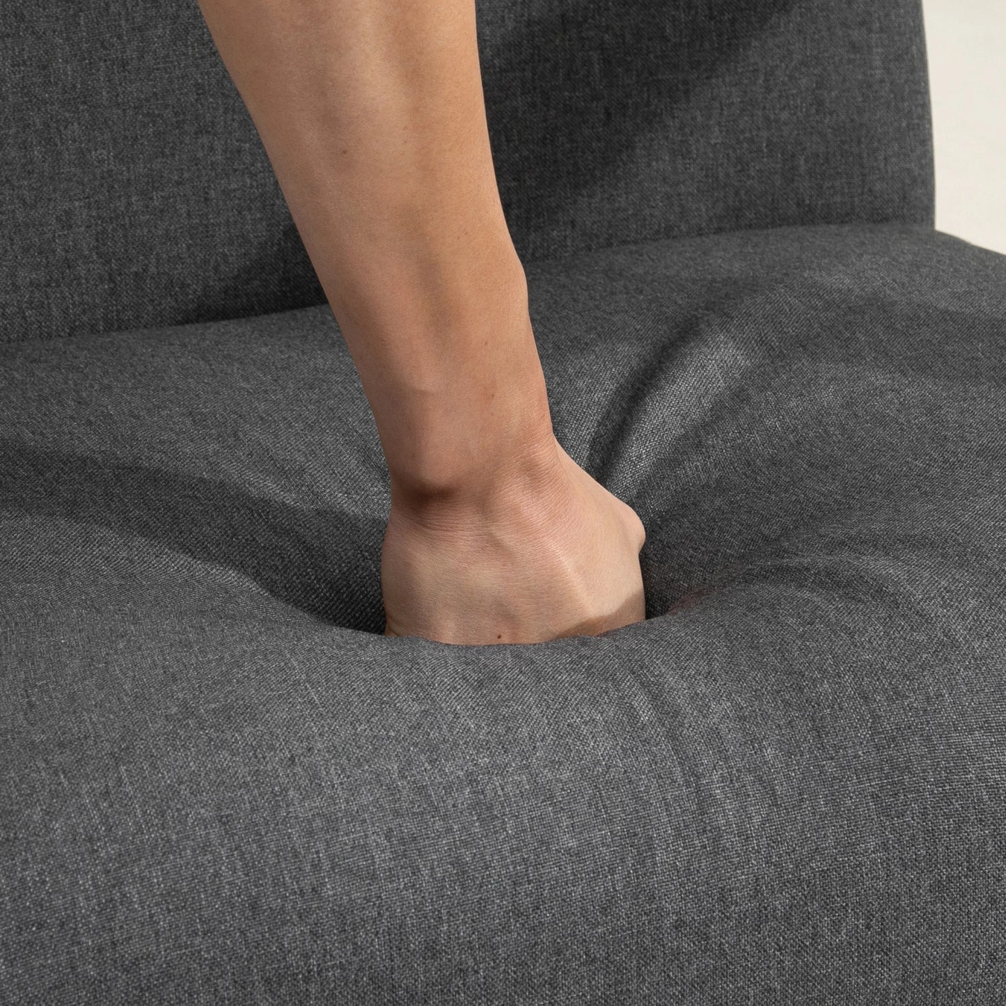 Mid-Century Modern Accent Chair, Retro Fabric Armchair, Wooden Arm, Grey Accent Chairs at Gallery Canada