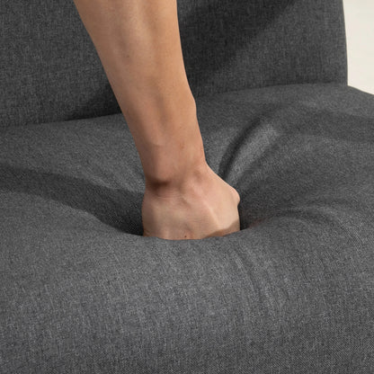 Mid-Century Modern Accent Chair, Retro Fabric Armchair, Wooden Arm, Grey Accent Chairs at Gallery Canada