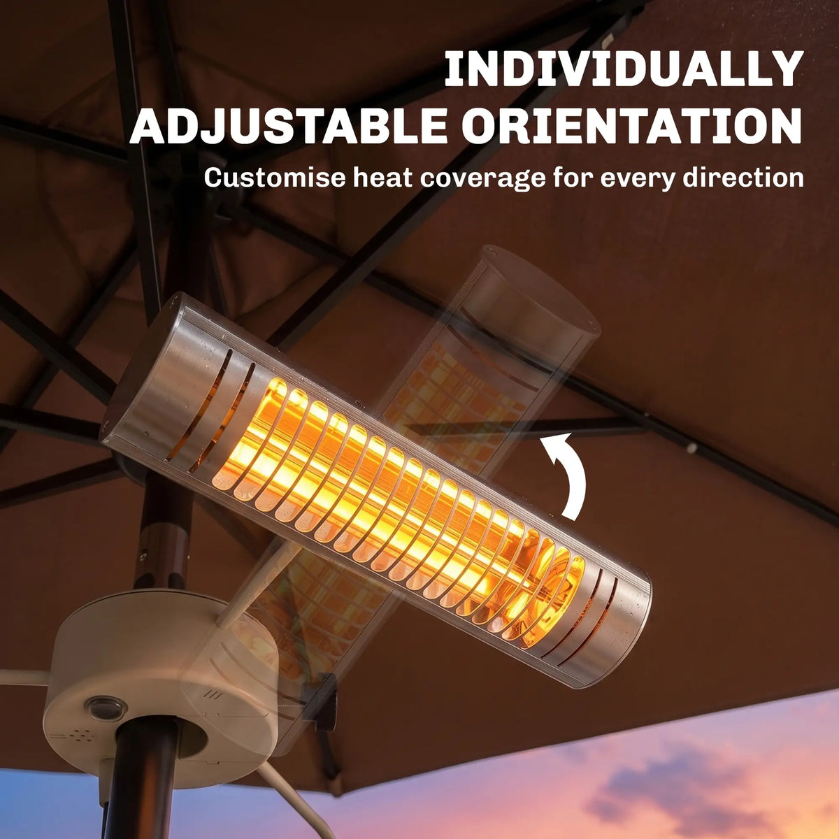 Electric Patio Heater, 3 Heating Panels, Infrared Remote, Silver Electric Tower Heaters at Gallery Canada