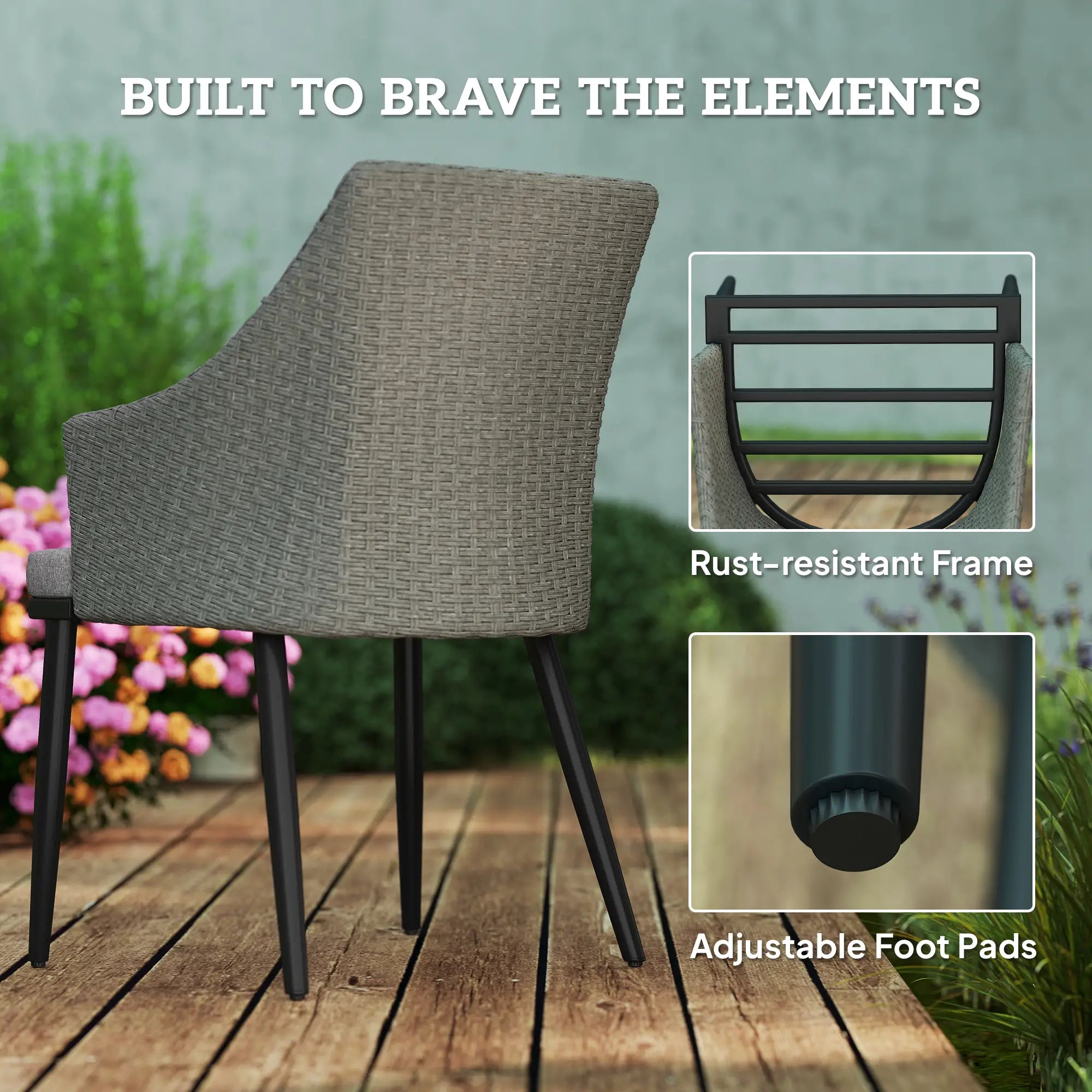 7 Piece Wicker Patio Set, Cushions, Umbrella Hole, Slatted Table Outdoor Dining Sets at Gallery Canada