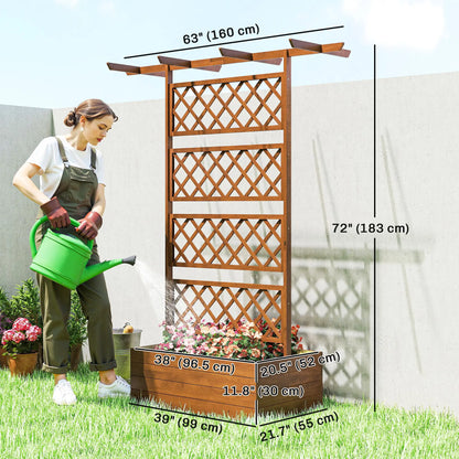 Wooden Planter with Trellis, Raised Garden Bed, Orange Raised Garden Beds at Gallery Canada