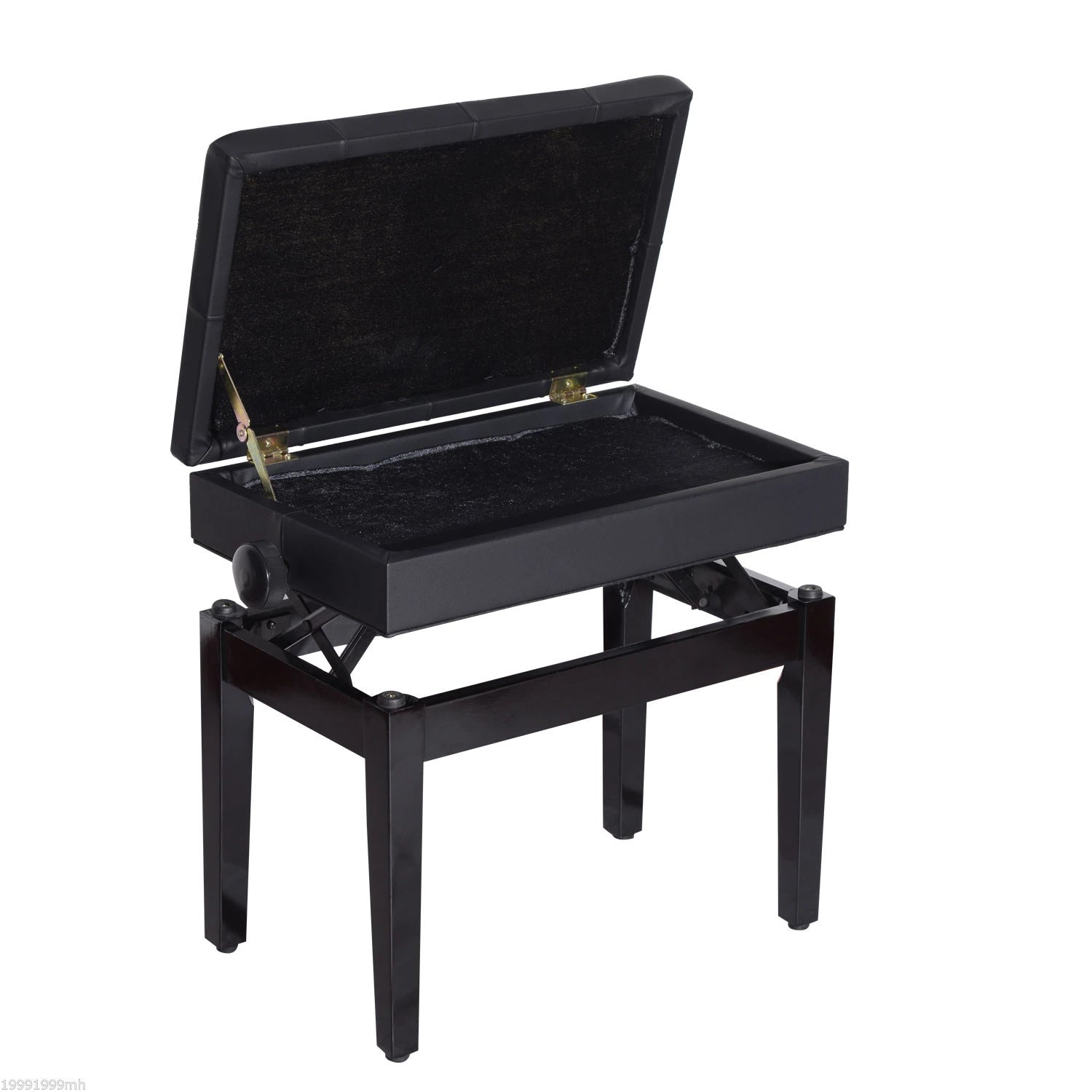 Adjustable Piano Bench, Storage, Soft PU Leather Padded, Black Piano Benches at Gallery Canada