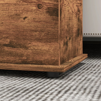 39.5" Storage Chest, Flip-Top Lid, Entryway Bench, Rustic Brown, Brown Storage Ottomans & Benches at Gallery Canada