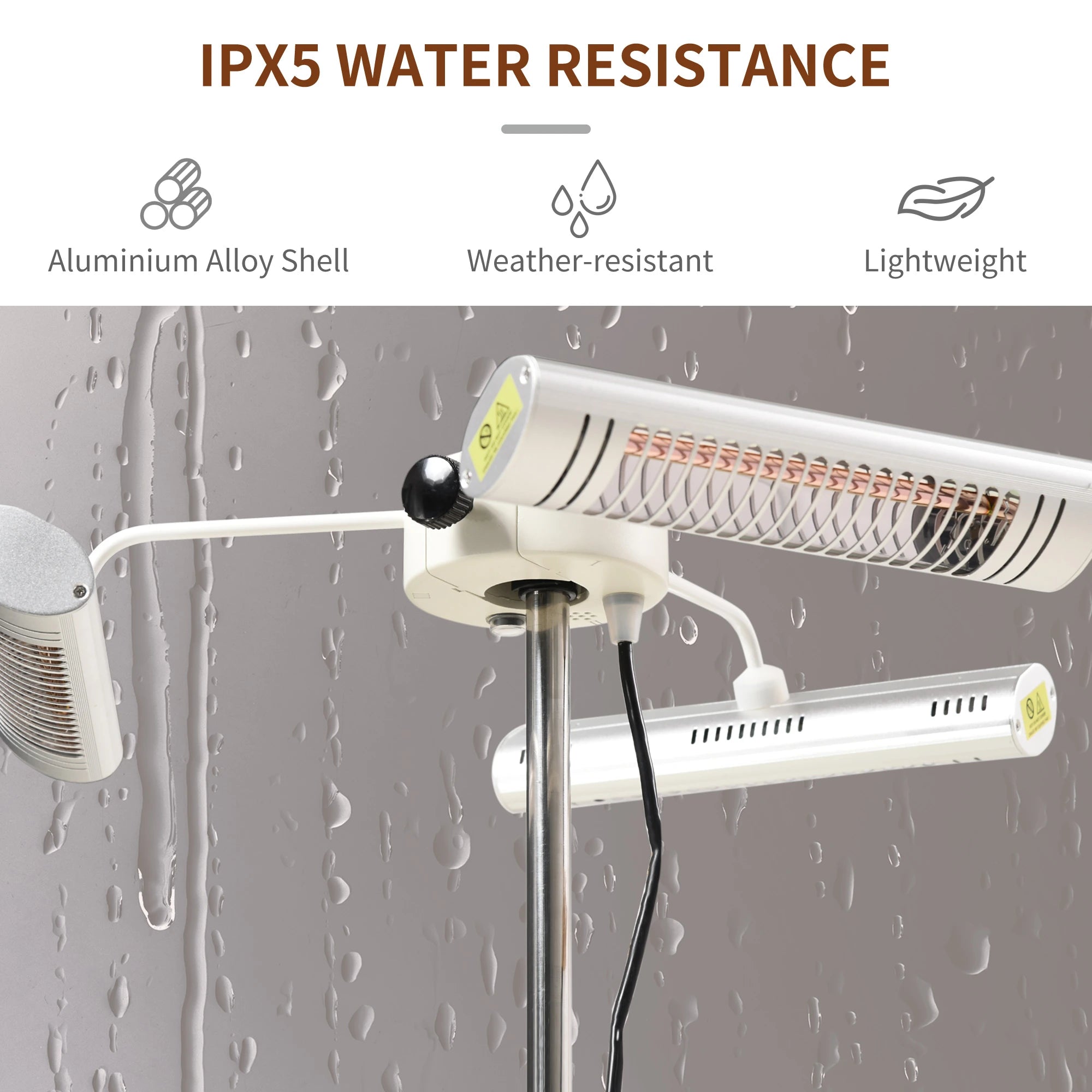 Electric Patio Heater, 3 Heating Panels, Infrared Remote, Silver Electric Tower Heaters at Gallery Canada